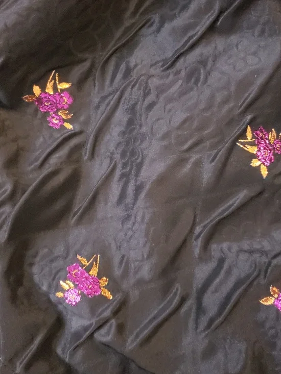 For Love And Lemons X Sachi Black Mini Dress Size Large Floral Jacquard - Picture 5 of 6